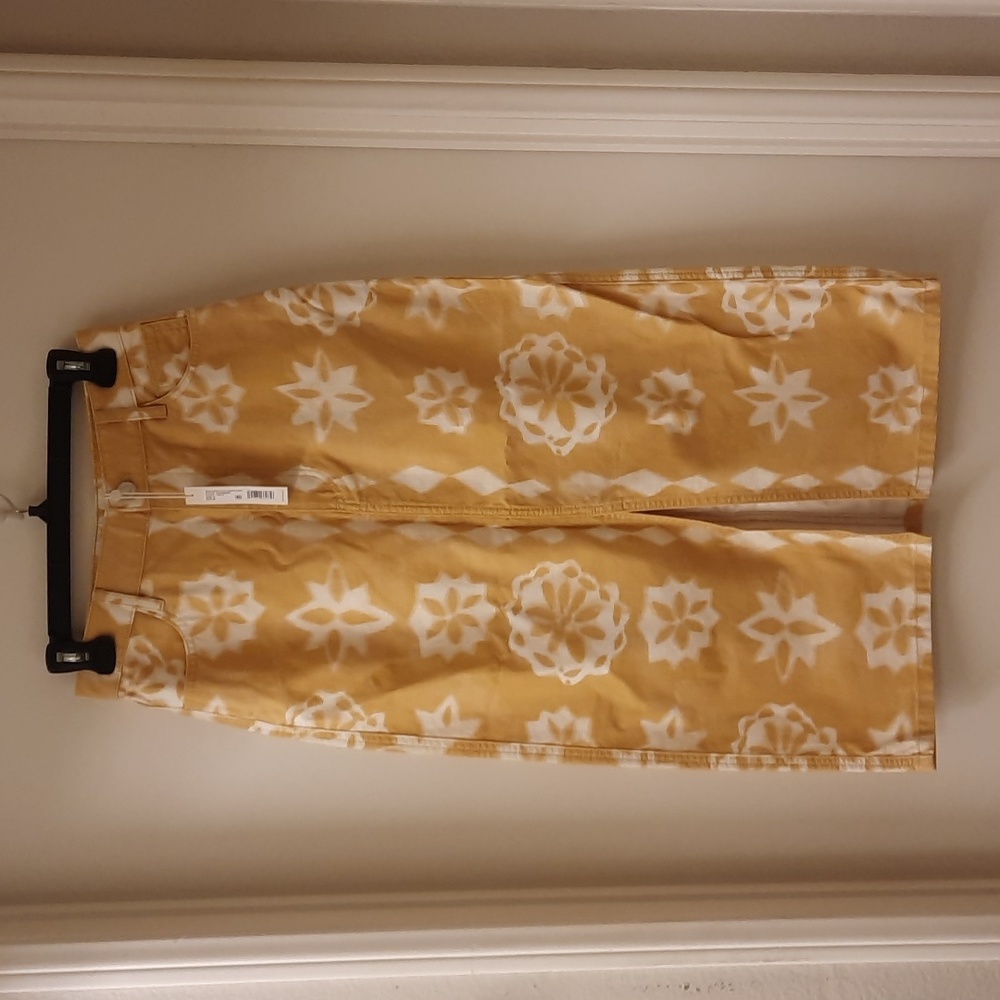 NWT, Rebecca Taylor Paper Fleur Cotton Canvas Midi Skirt